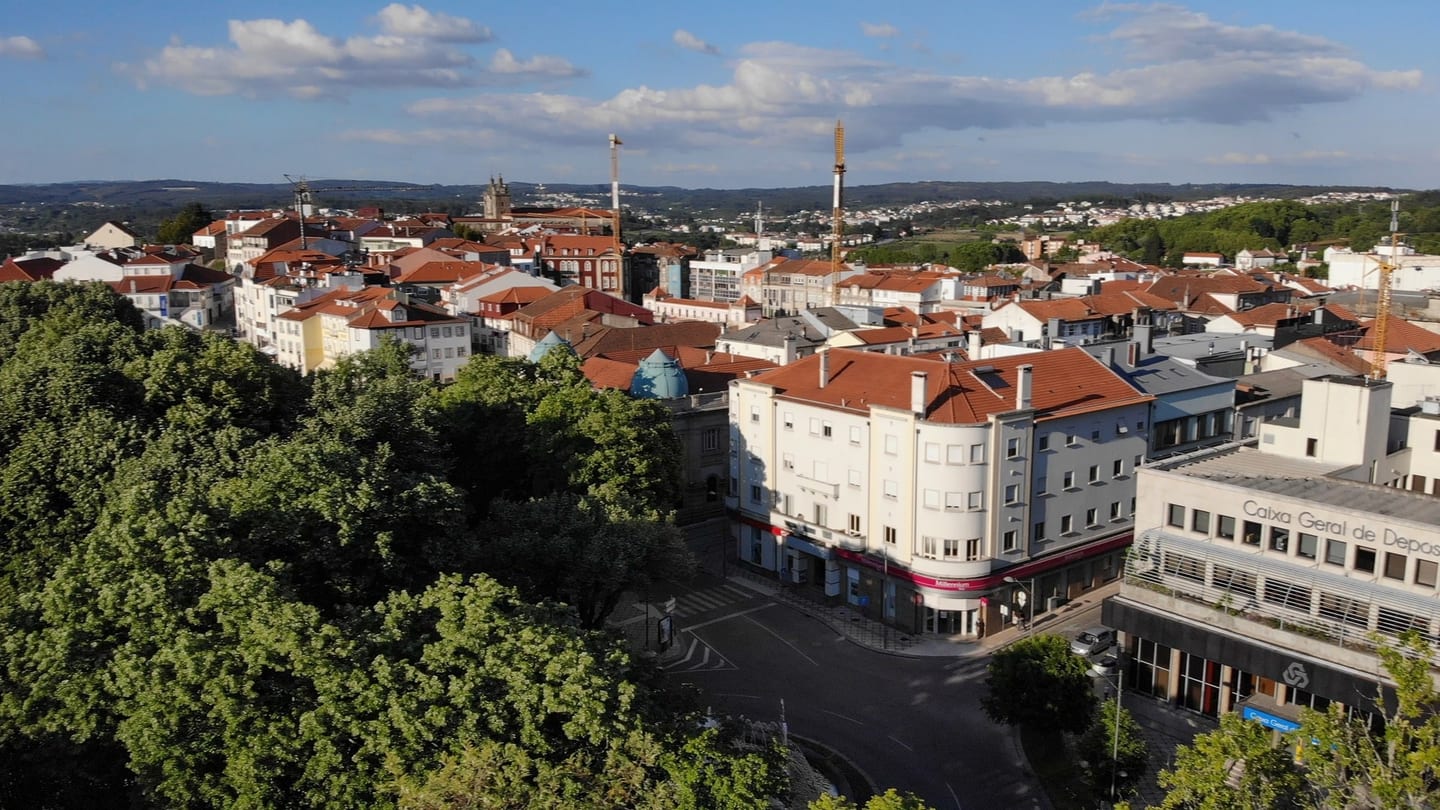 Aerial view of the city of Viseu