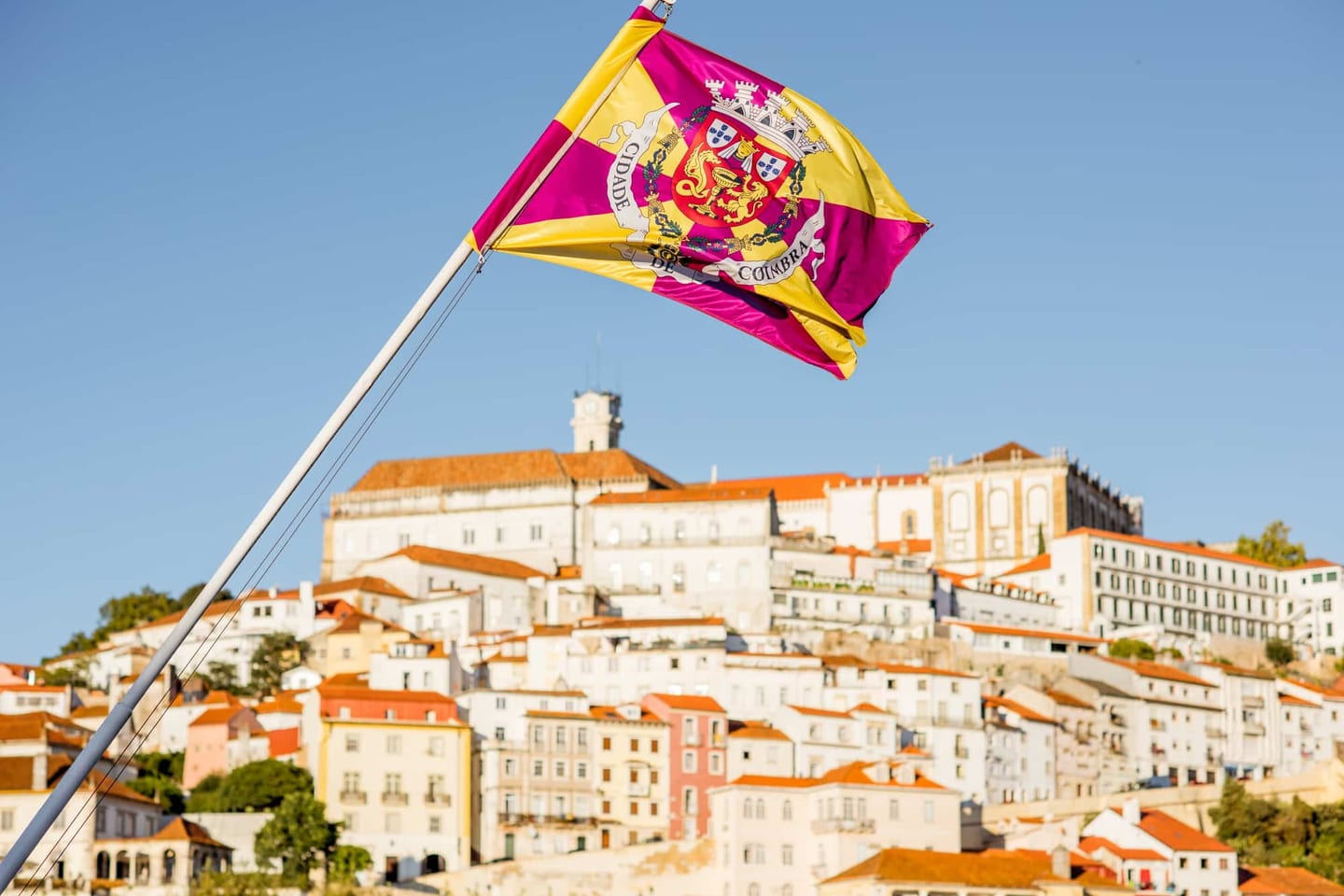 The university city of Coimbra seen from the river