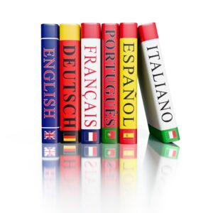 Stack of dictionaries isolated